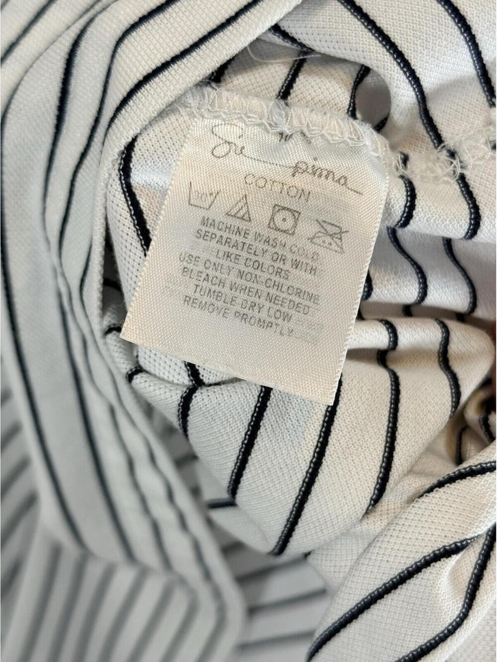 Vintage Old Marsh Golf Club Polo Shirt White Black Stripe Robert Bryan Size L - Picture 9 of 15